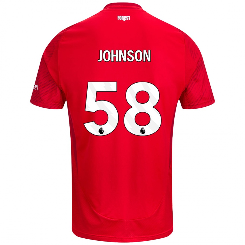 Enfant Maillot Pharrell Johnson #58 Rouge Blanc Tenues Domicile 2024/25 T-Shirt Belgique