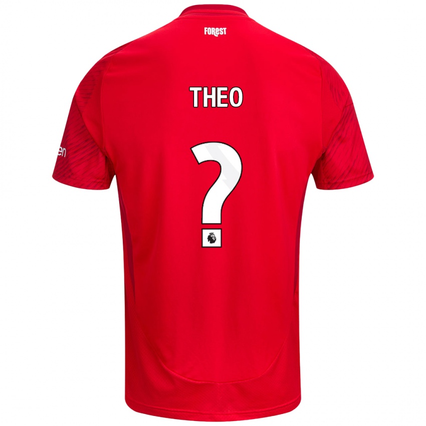 Enfant Maillot Theo Robinson #0 Rouge Blanc Tenues Domicile 2024/25 T-Shirt Belgique