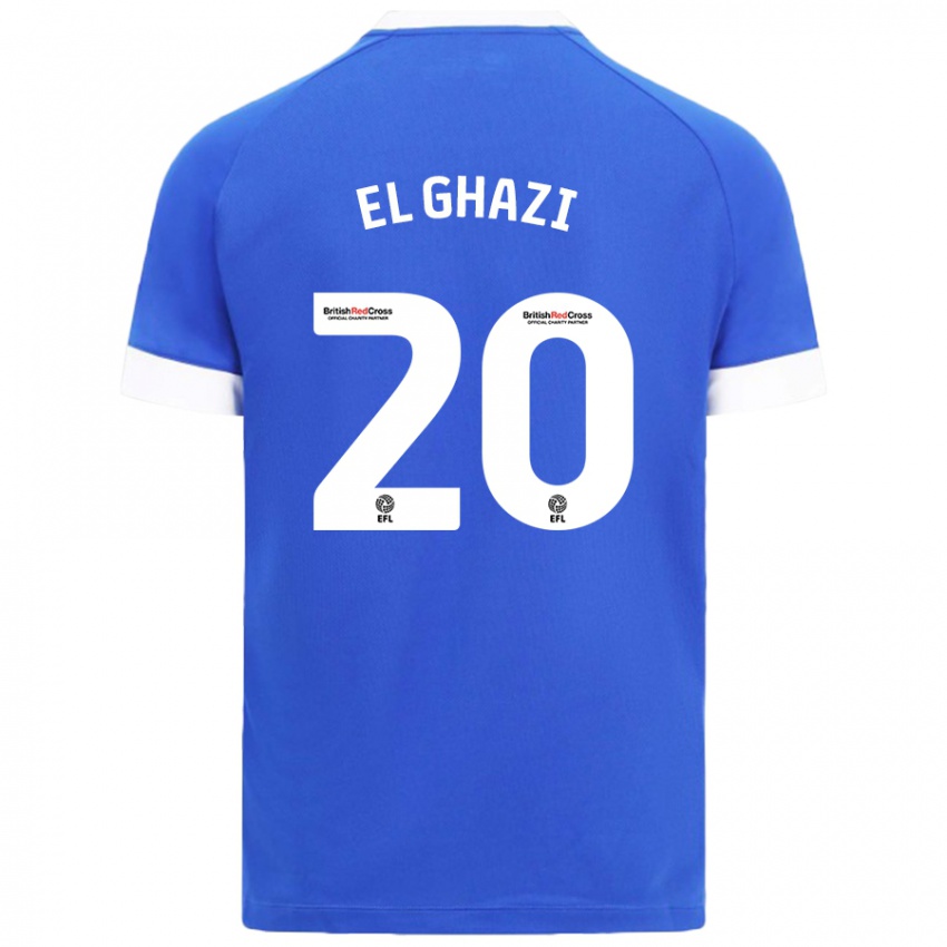 Kinderen Anwar El Ghazi #20 Hemelsblauw Thuisshirt Thuistenue 2024/25 T-Shirt België