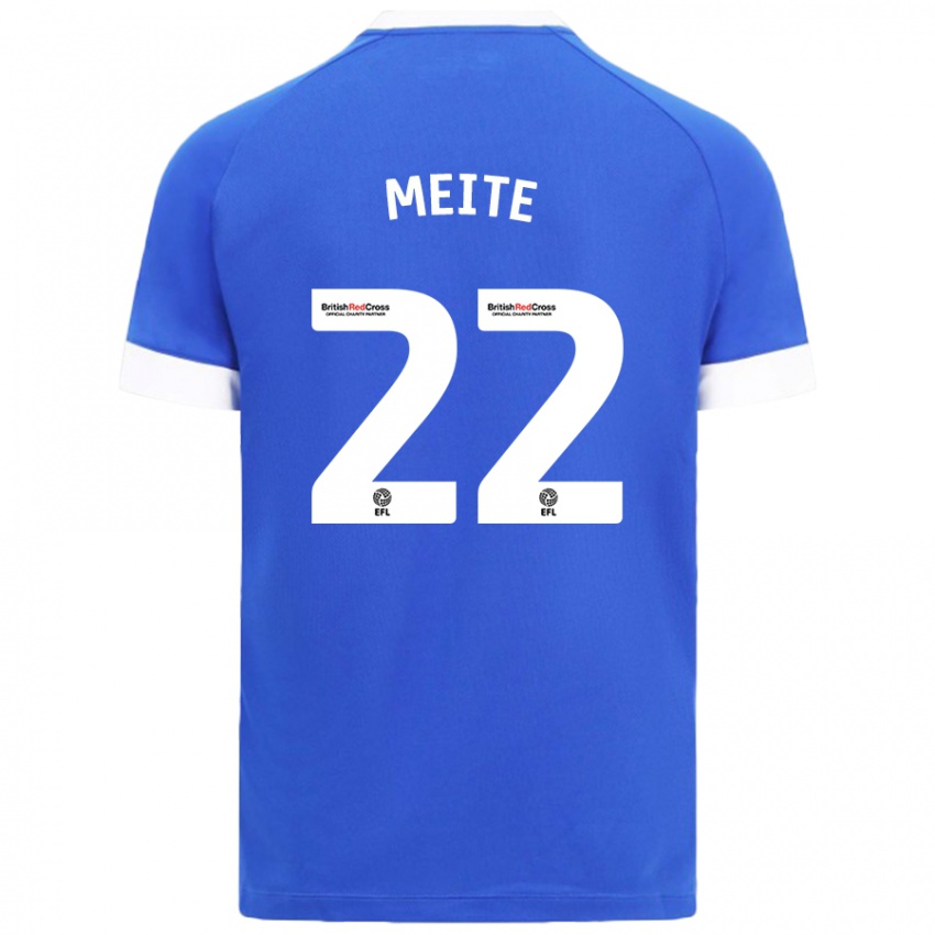 Kinderen Yakou Méïté #22 Hemelsblauw Thuisshirt Thuistenue 2024/25 T-Shirt België