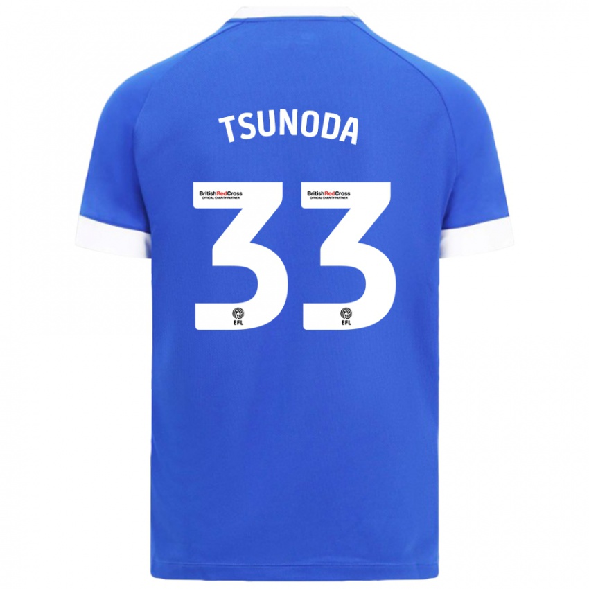 Kinderen Ryotaro Tsunoda #33 Hemelsblauw Thuisshirt Thuistenue 2024/25 T-Shirt België