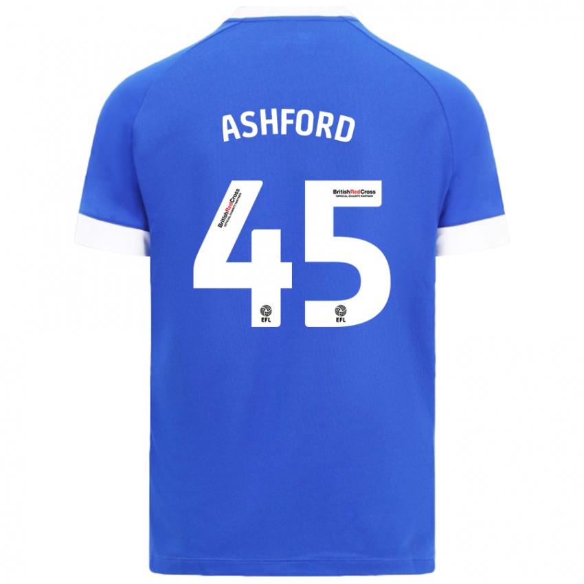 Kinderen Cian Ashford #45 Hemelsblauw Thuisshirt Thuistenue 2024/25 T-Shirt België