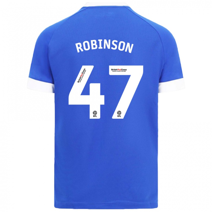 Kinder Callum Robinson #47 Himmelblau Heimtrikot Trikot 2024/25 T-Shirt Belgien