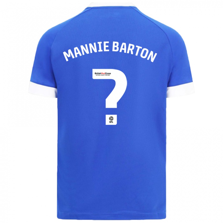 Kinderen Mannie Barton #0 Hemelsblauw Thuisshirt Thuistenue 2024/25 T-Shirt België