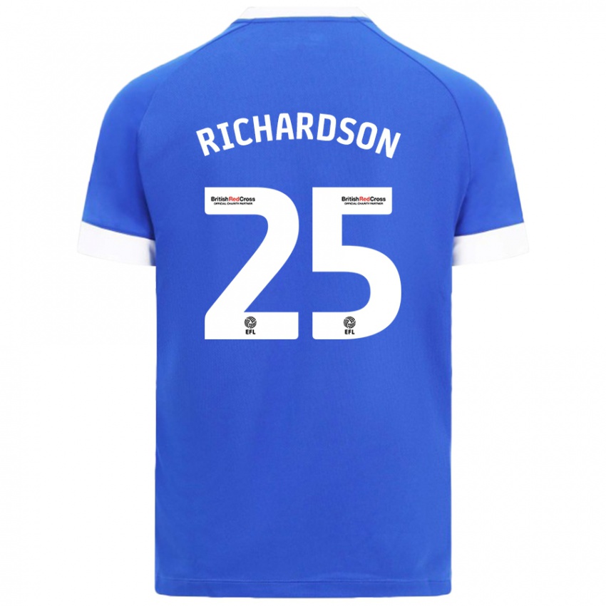 Kinderen Tija Richardson #25 Hemelsblauw Thuisshirt Thuistenue 2024/25 T-Shirt België