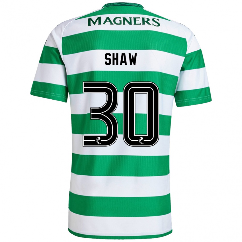 Kinderen Liam Shaw #30 Groen Wit Thuisshirt Thuistenue 2024/25 T-Shirt België