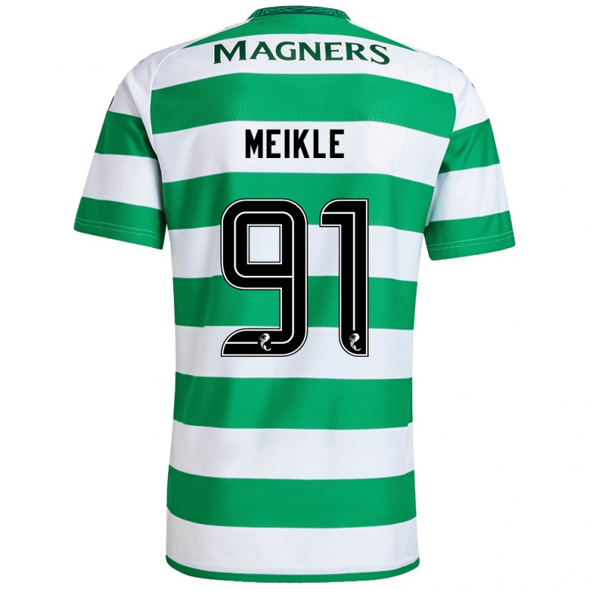 Kinderen Jamie Meikle #91 Groen Wit Thuisshirt Thuistenue 2024/25 T-Shirt België