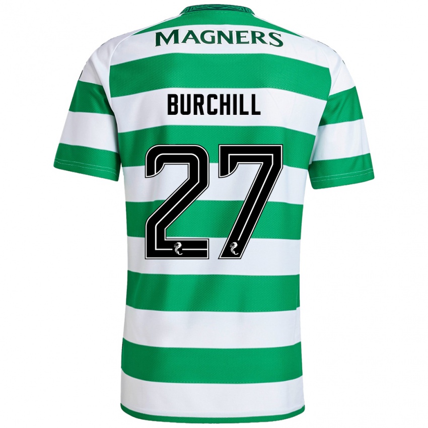 Kinderen Tiree Burchill #27 Groen Wit Thuisshirt Thuistenue 2024/25 T-Shirt België