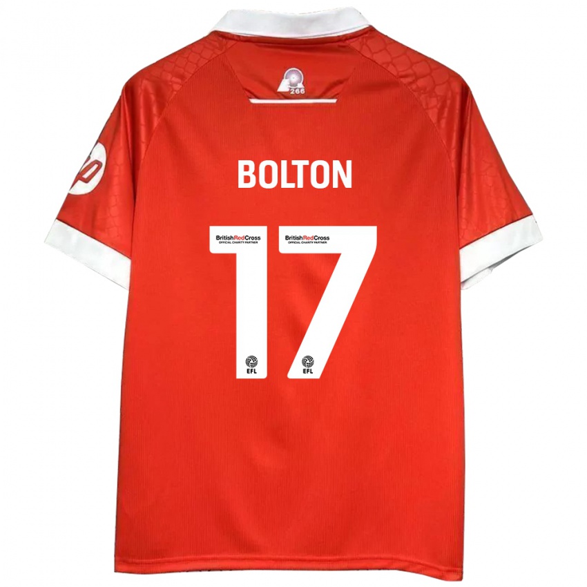 Enfant Maillot Luke Bolton #17 Rouge Blanc Tenues Domicile 2024/25 T-Shirt Belgique