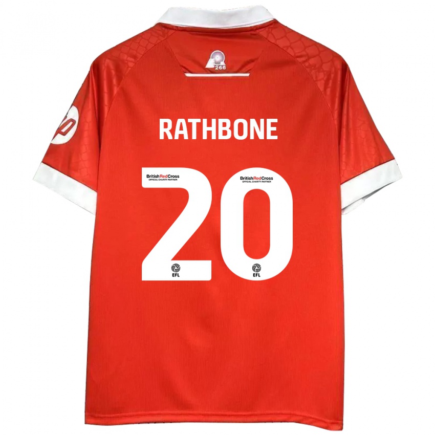 Enfant Maillot Ollie Rathbone #20 Rouge Blanc Tenues Domicile 2024/25 T-Shirt Belgique