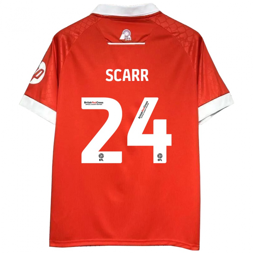 Kinderen Dan Scarr #24 Rood Wit Thuisshirt Thuistenue 2024/25 T-Shirt België