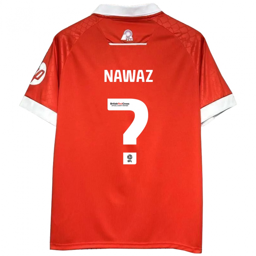 Enfant Maillot Umar Nawaz #0 Rouge Blanc Tenues Domicile 2024/25 T-Shirt Belgique