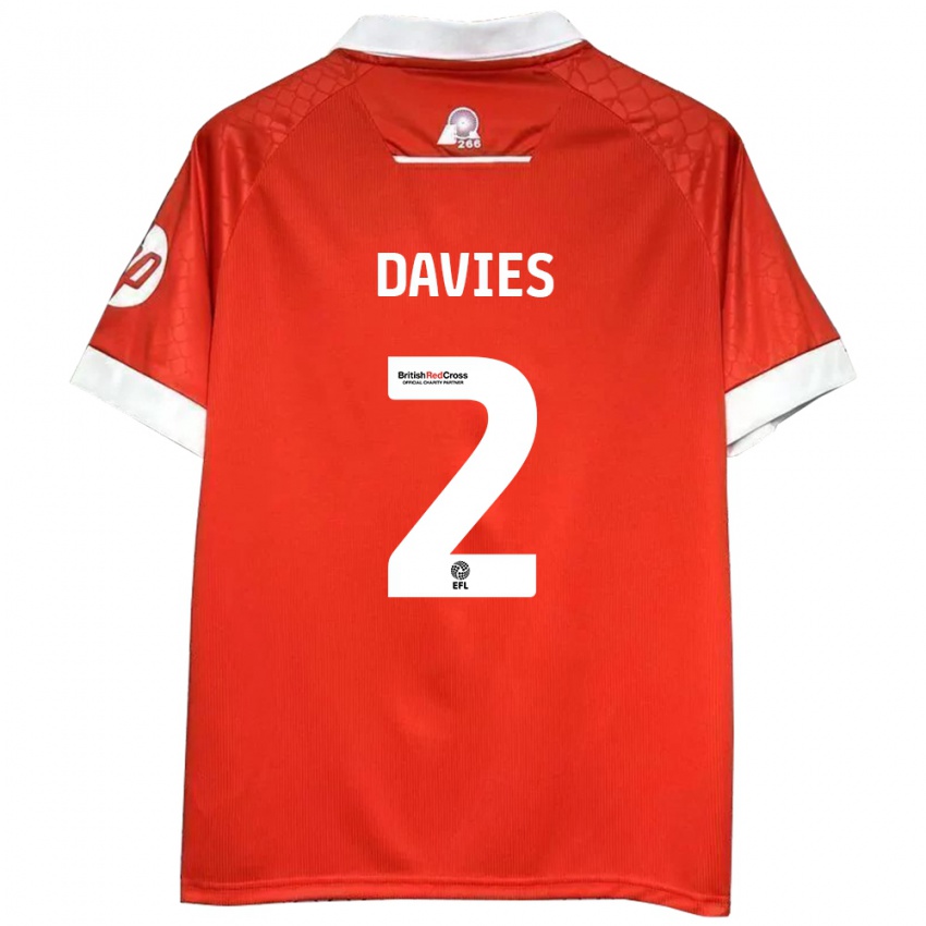 Enfant Maillot Phoebe Davies #2 Rouge Blanc Tenues Domicile 2024/25 T-Shirt Belgique