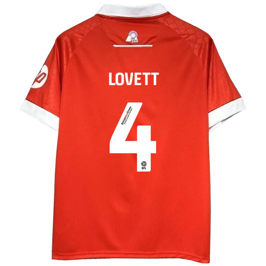 Enfant Maillot Erin Lovett #4 Rouge Blanc Tenues Domicile 2024/25 T-Shirt Belgique