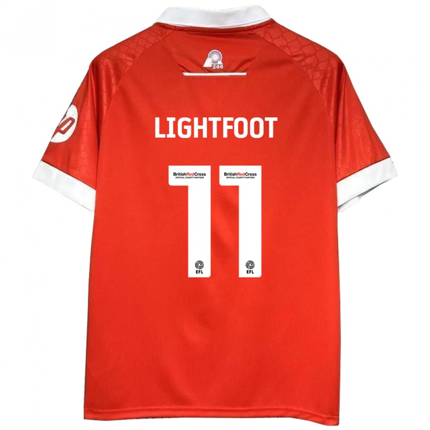 Enfant Maillot Amber Lightfoot #11 Rouge Blanc Tenues Domicile 2024/25 T-Shirt Belgique