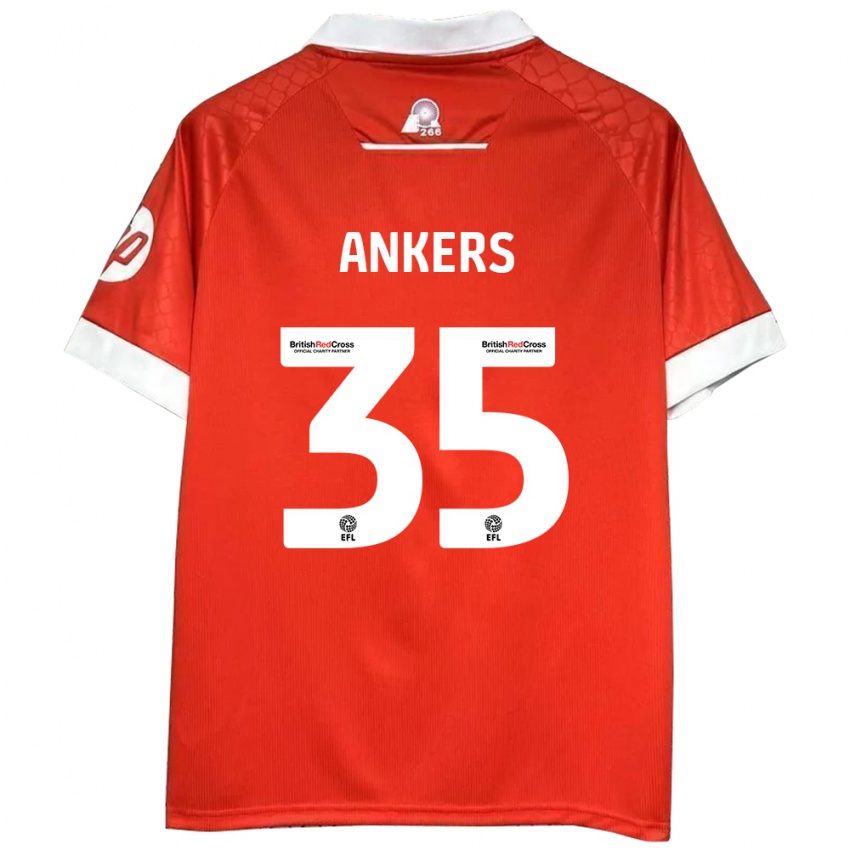 Enfant Maillot Chloe Ankers #35 Rouge Blanc Tenues Domicile 2024/25 T-Shirt Belgique