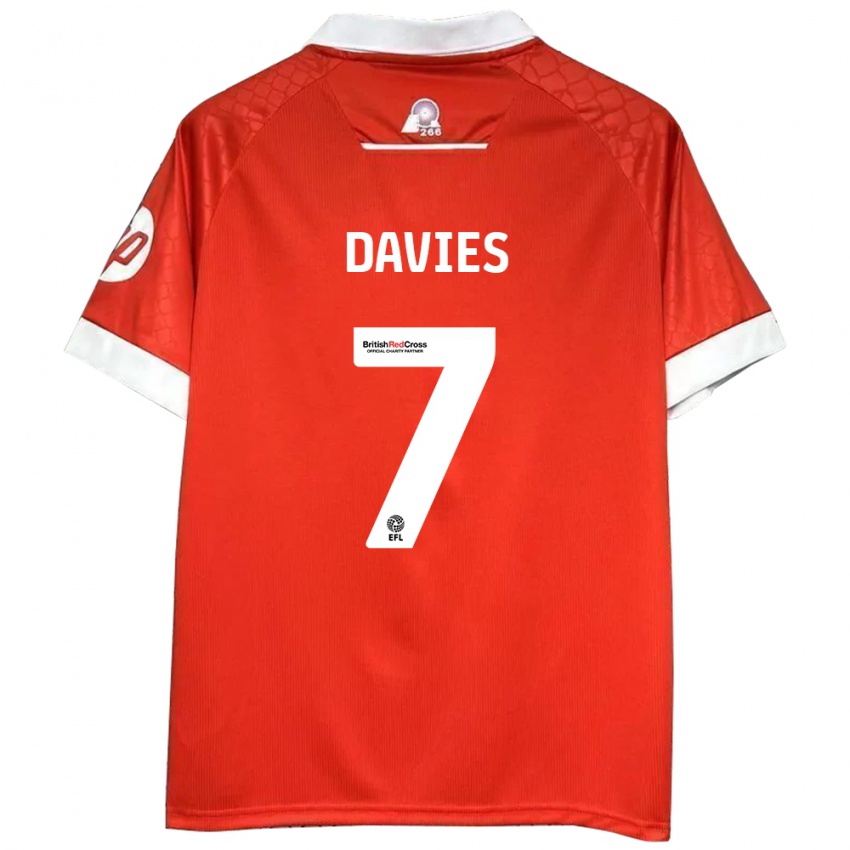 Kinderen Jordan Davies #7 Rood Wit Thuisshirt Thuistenue 2024/25 T-Shirt België