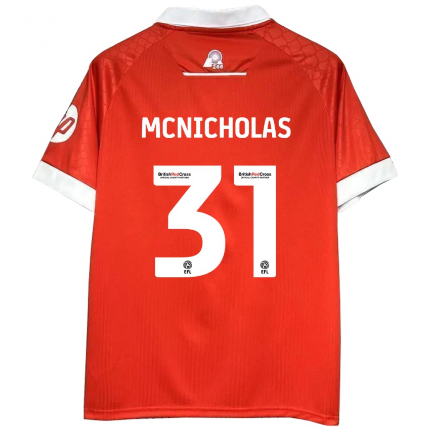 Enfant Maillot Luke Mcnicholas #31 Rouge Blanc Tenues Domicile 2024/25 T-Shirt Belgique