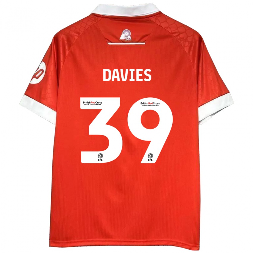 Enfant Maillot Daniel Davies #39 Rouge Blanc Tenues Domicile 2024/25 T-Shirt Belgique