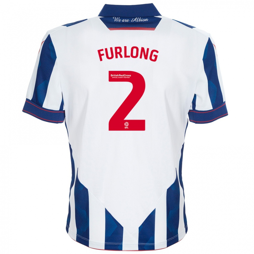 Kinder Darnell Furlong #2 Weiß Dunkelblau Heimtrikot Trikot 2024/25 T-Shirt Belgien