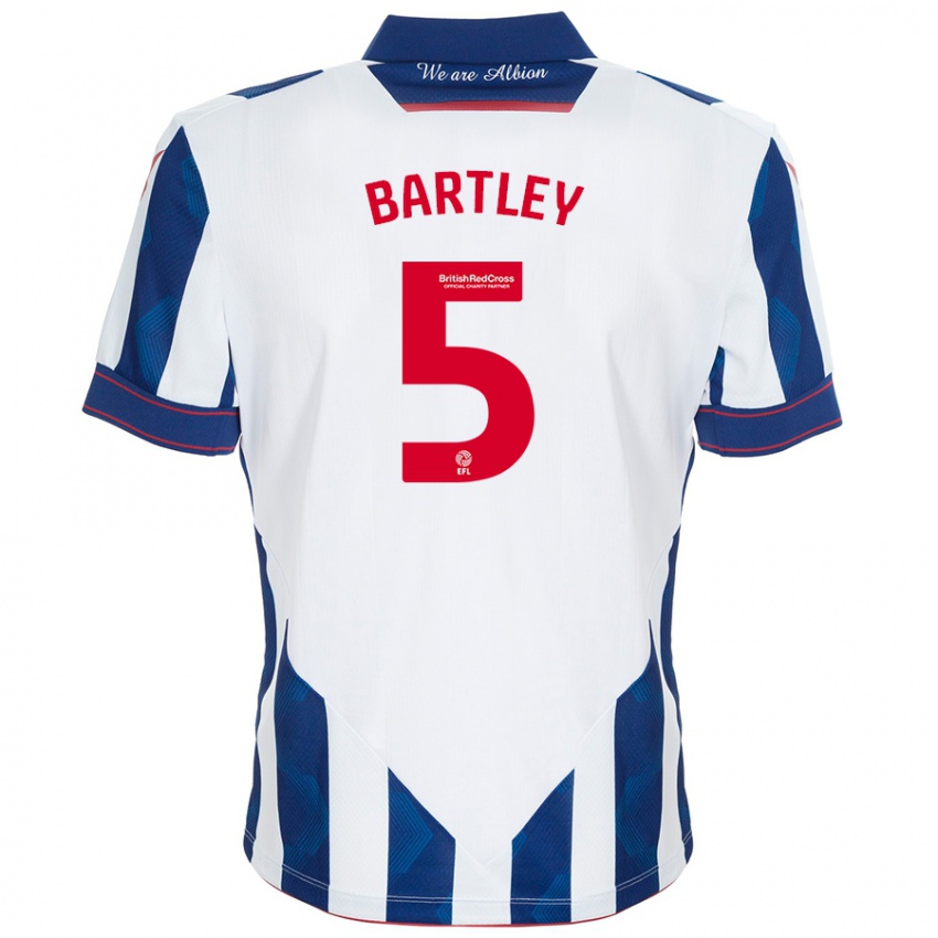 Kinderen Kyle Bartley #5 Wit Donkerblauw Thuisshirt Thuistenue 2024/25 T-Shirt België