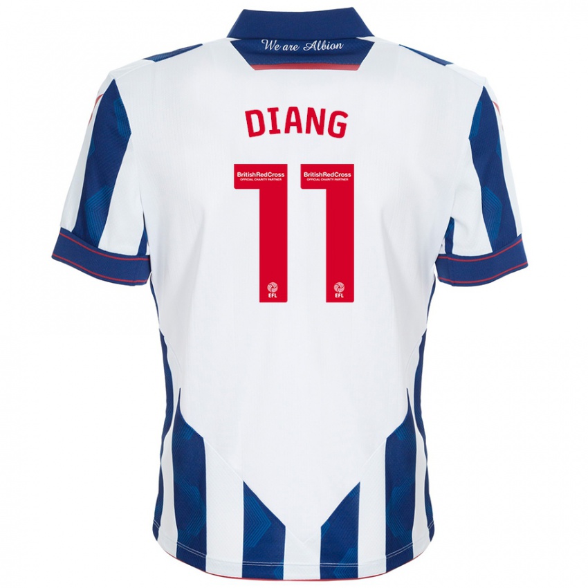 Kinderen Grady Diangana #11 Wit Donkerblauw Thuisshirt Thuistenue 2024/25 T-Shirt België