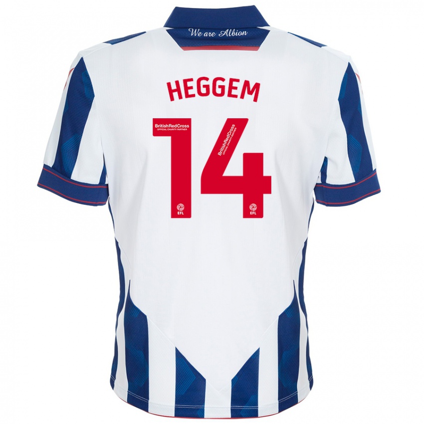 Kinderen Torbjørn Heggem #14 Wit Donkerblauw Thuisshirt Thuistenue 2024/25 T-Shirt België