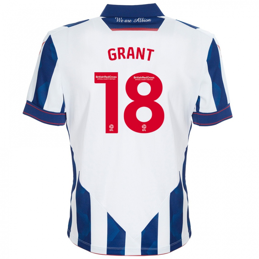 Kinderen Karlan Grant #18 Wit Donkerblauw Thuisshirt Thuistenue 2024/25 T-Shirt België