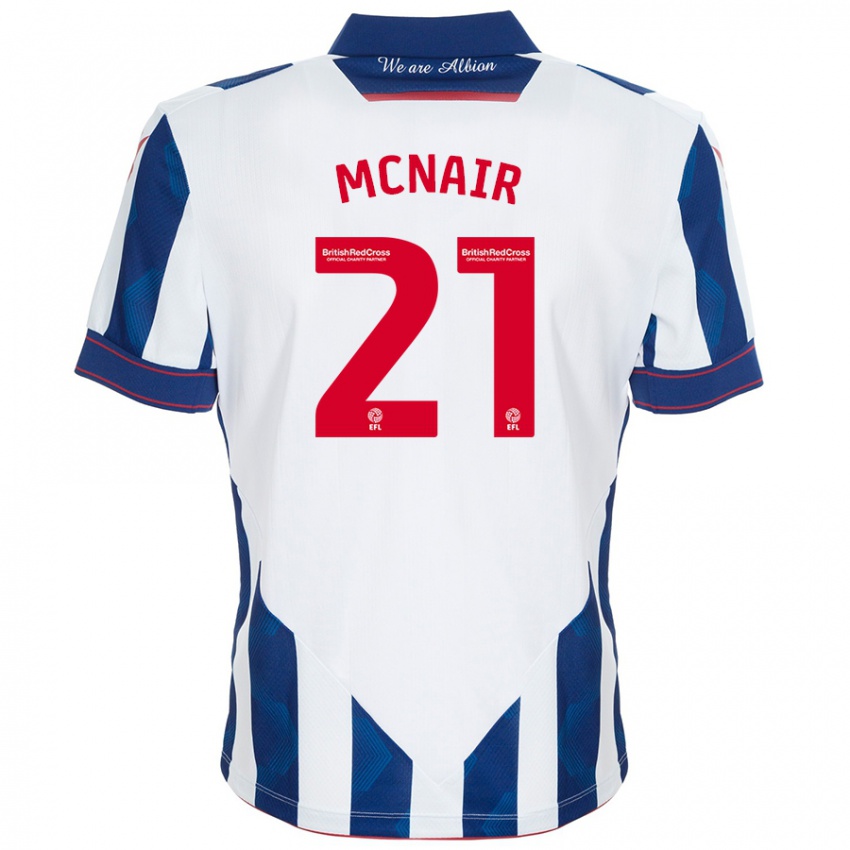 Kinderen Paddy Mcnair #21 Wit Donkerblauw Thuisshirt Thuistenue 2024/25 T-Shirt België