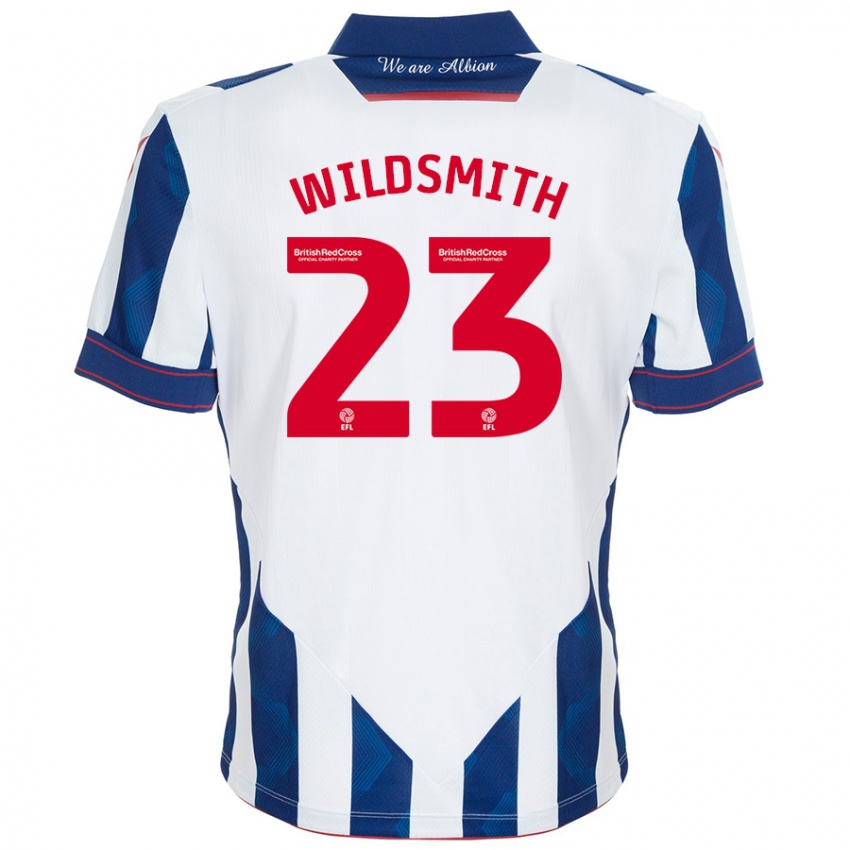 Kinderen Joe Wildsmith #23 Wit Donkerblauw Thuisshirt Thuistenue 2024/25 T-Shirt België