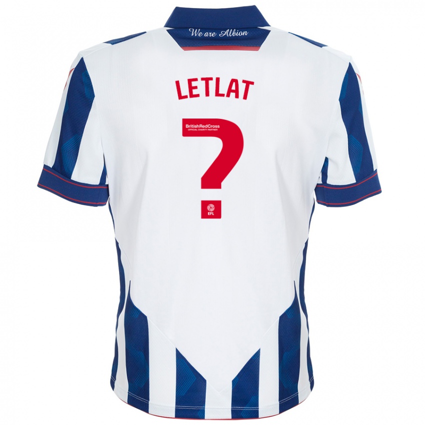 Kinderen Adam Letlat #0 Wit Donkerblauw Thuisshirt Thuistenue 2024/25 T-Shirt België