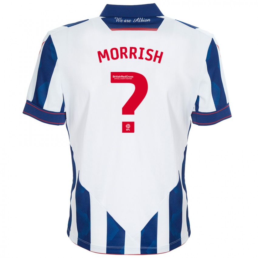 Kinderen Rhys Morrish #0 Wit Donkerblauw Thuisshirt Thuistenue 2024/25 T-Shirt België