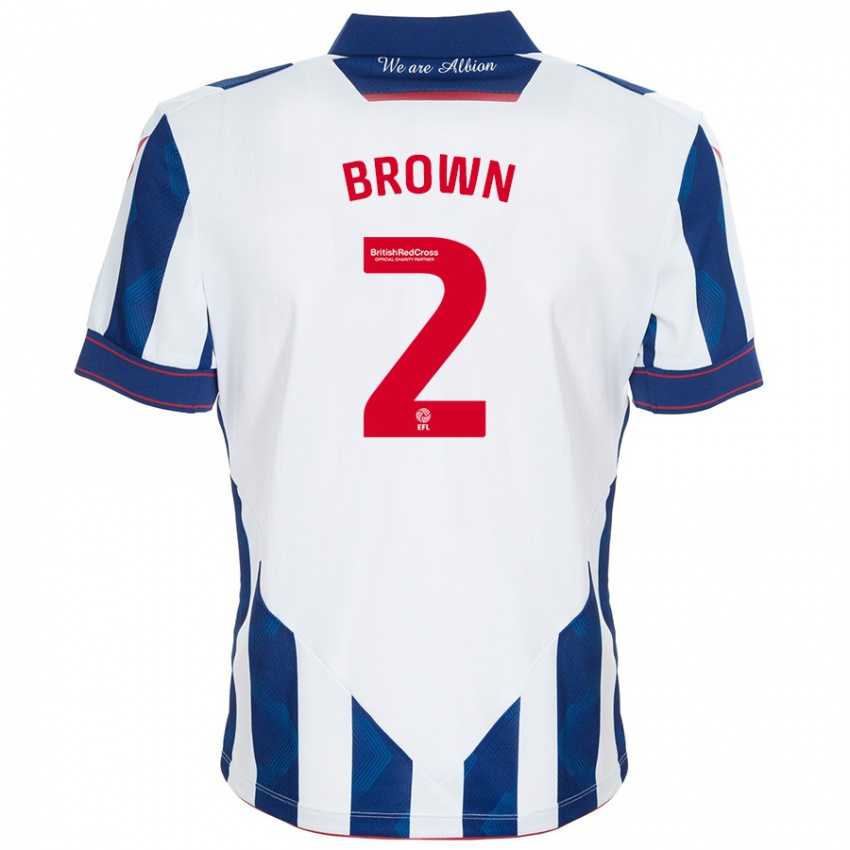 Kinderen Ashlee Brown #2 Wit Donkerblauw Thuisshirt Thuistenue 2024/25 T-Shirt België