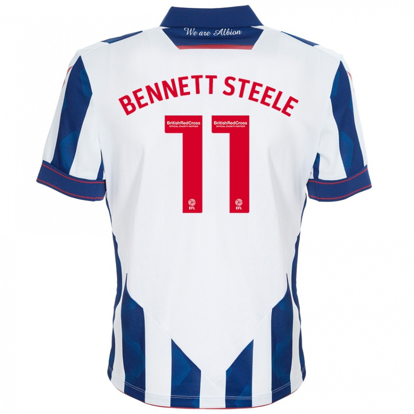 Kinder Lizzie Bennett-Steele #11 Weiß Dunkelblau Heimtrikot Trikot 2024/25 T-Shirt Belgien