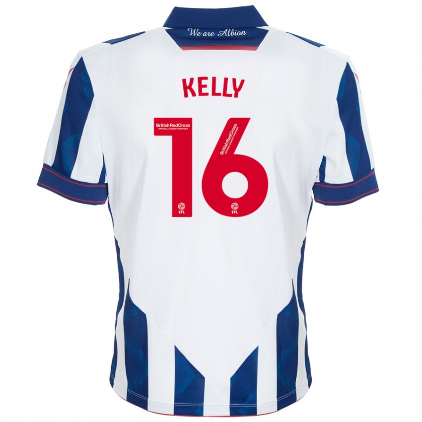 Kinderen Martin Kelly #16 Wit Donkerblauw Thuisshirt Thuistenue 2024/25 T-Shirt België