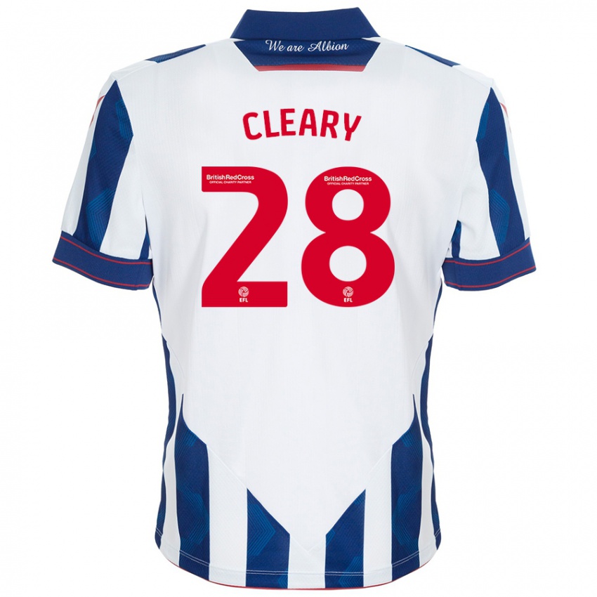 Kinderen Reyes Cleary #28 Wit Donkerblauw Thuisshirt Thuistenue 2024/25 T-Shirt België