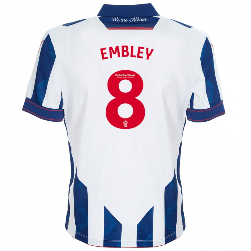 Kinderen Rosie Embley #8 Wit Donkerblauw Thuisshirt Thuistenue 2024/25 T-Shirt België