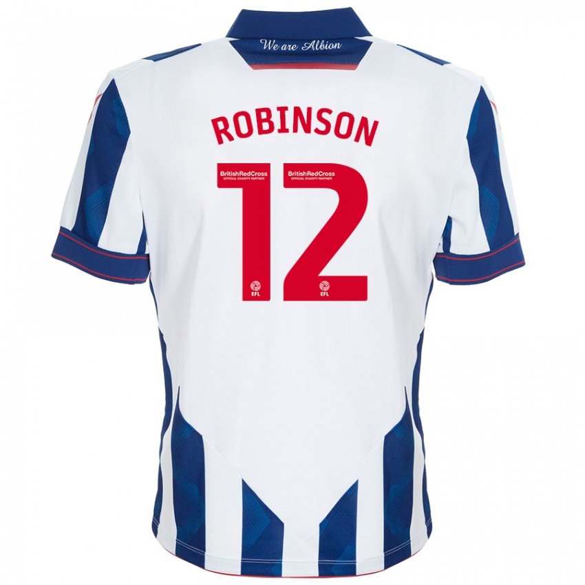 Kinderen Leanne Robinson #12 Wit Donkerblauw Thuisshirt Thuistenue 2024/25 T-Shirt België