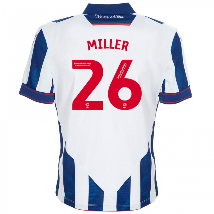 Kinderen Nna Miller #26 Wit Donkerblauw Thuisshirt Thuistenue 2024/25 T-Shirt België