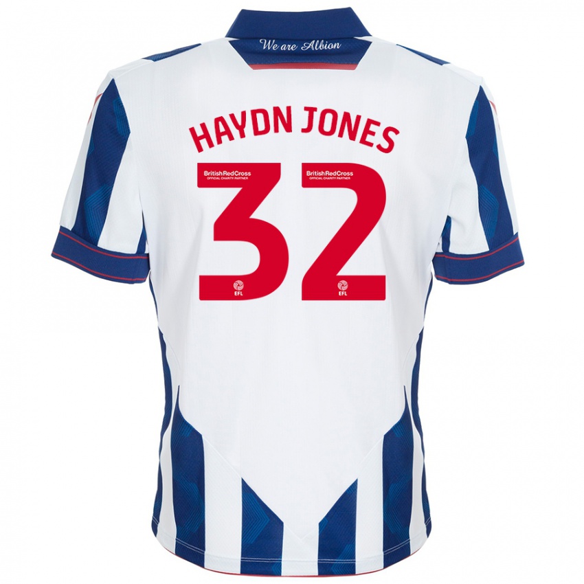 Kinderen Mackenzie Haydn-Jones #32 Wit Donkerblauw Thuisshirt Thuistenue 2024/25 T-Shirt België