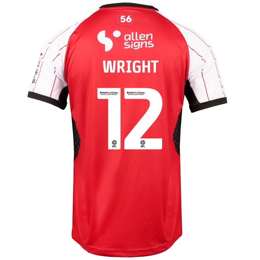 Kinderen Jordan Wright #12 Wit Thuisshirt Thuistenue 2024/25 T-Shirt België