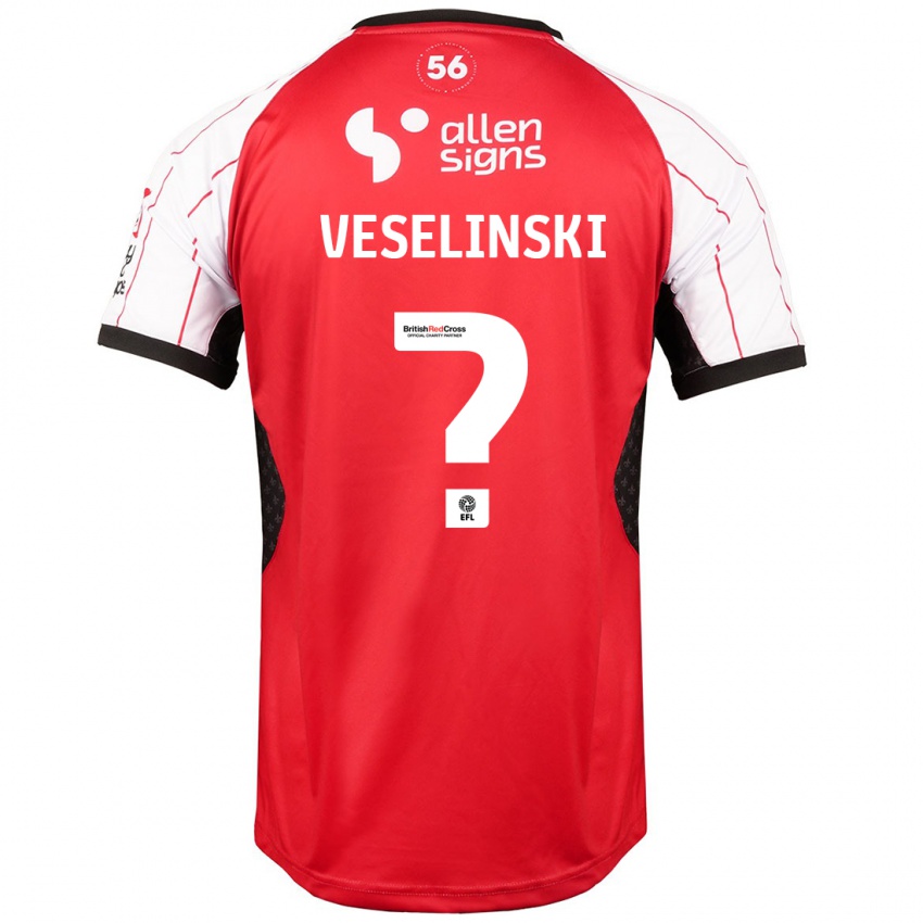 Kinderen Aleksandar Veselinski #0 Wit Thuisshirt Thuistenue 2024/25 T-Shirt België