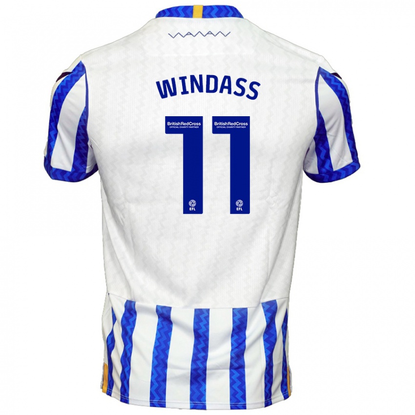 Enfant Maillot Josh Windass #11 Bleu Blanc Tenues Domicile 2024/25 T-Shirt Belgique