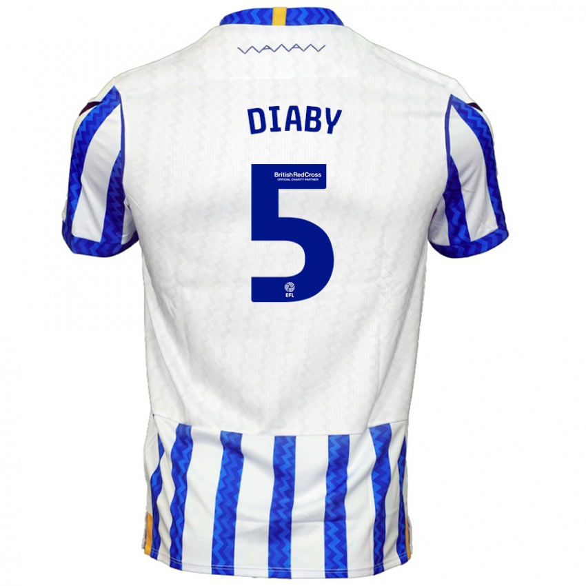 Kinderen Bambo Diaby #5 Blauw Wit Thuisshirt Thuistenue 2024/25 T-Shirt België