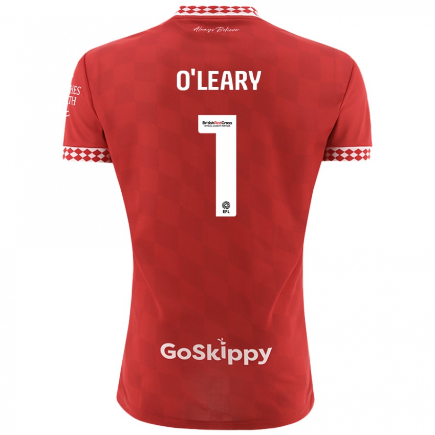 Kinderen Max O'leary #1 Rood Thuisshirt Thuistenue 2024/25 T-Shirt België