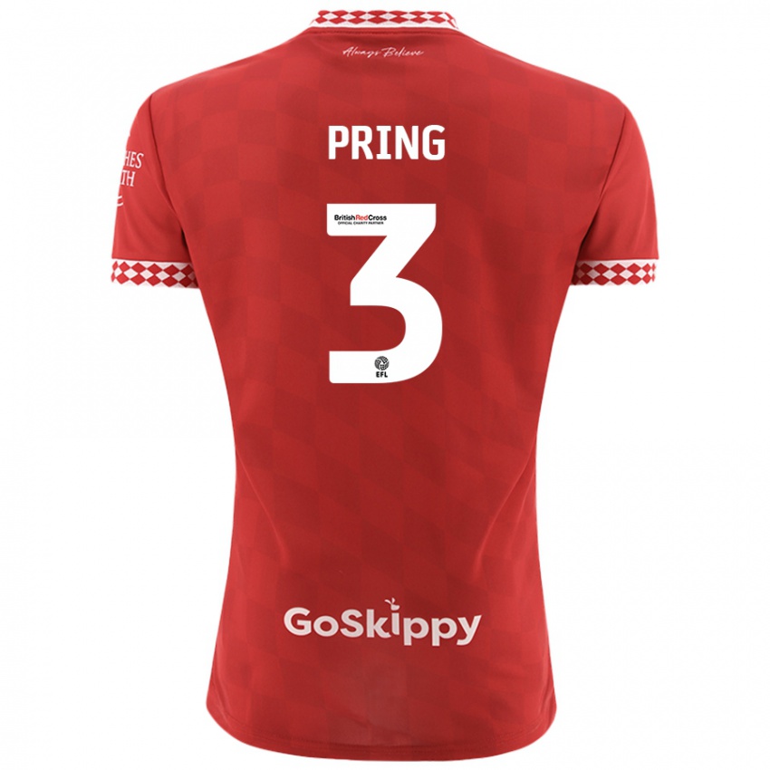 Kinderen Cameron Pring #3 Rood Thuisshirt Thuistenue 2024/25 T-Shirt België