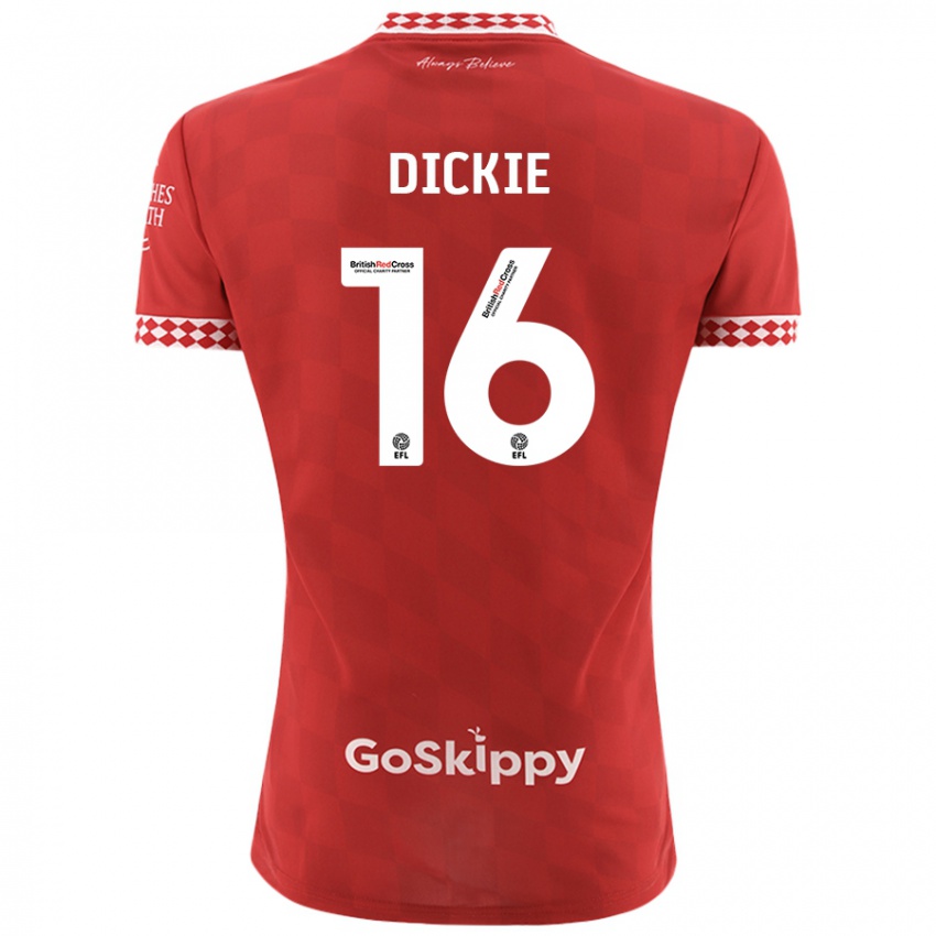 Kinderen Rob Dickie #16 Rood Thuisshirt Thuistenue 2024/25 T-Shirt België