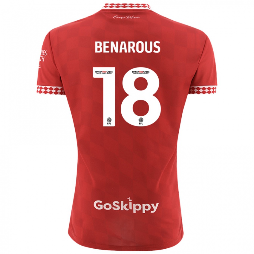 Kinderen Ayman Benarous #18 Rood Thuisshirt Thuistenue 2024/25 T-Shirt België