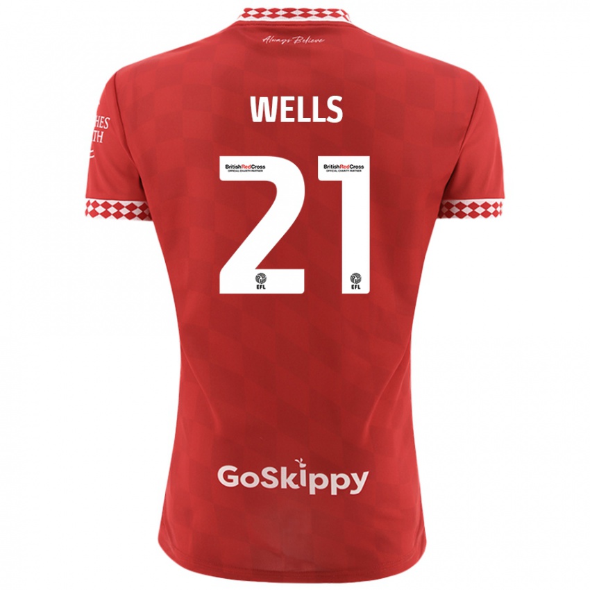 Kinderen Nahki Wells #21 Rood Thuisshirt Thuistenue 2024/25 T-Shirt België