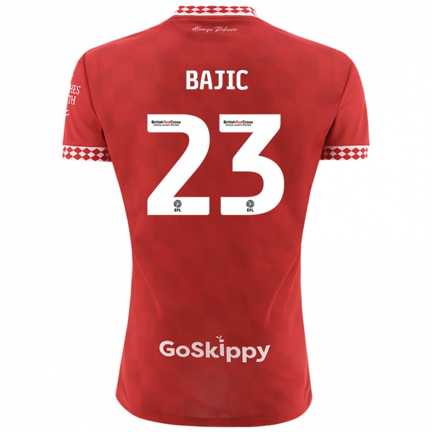 Kinderen Stefan Bajic #23 Rood Thuisshirt Thuistenue 2024/25 T-Shirt België